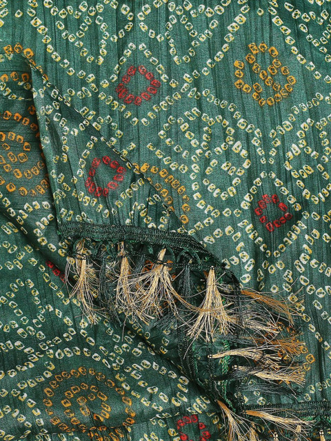 Dupatta Bazaar Bandhani Printed Tasselled BorderDupatta - Image 7