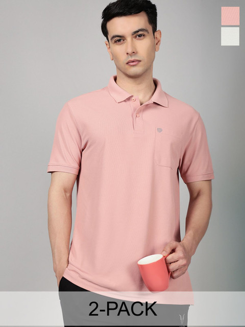 Lux Cozi Men Pack Of 2 Polo Collar Short Sleeves Lounge T-Shirts