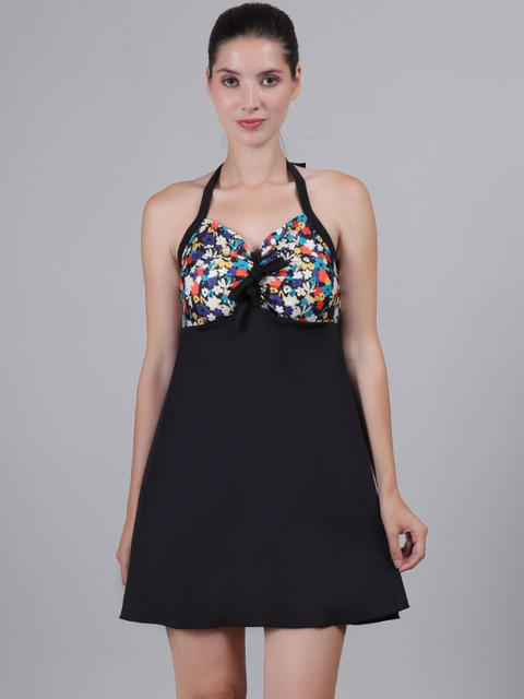 MEGASKA Floral Printed Halter Neck Swimming Dress