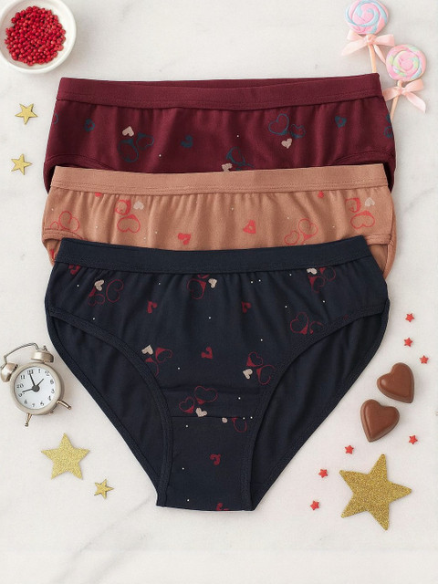 FiveFlag Women Pack Of 3 Cotton Blend Briefs