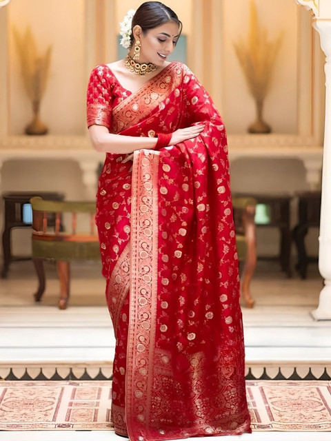 priyashi Woven Design Zari Art Silk Handloom Banarasi Saree