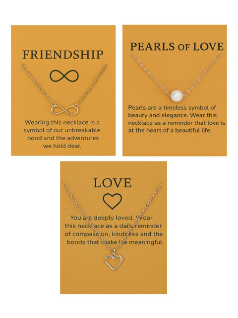 ARISTAL Jewellery Set Of 3 Gold-Plated Pearls Beaded Necklaces