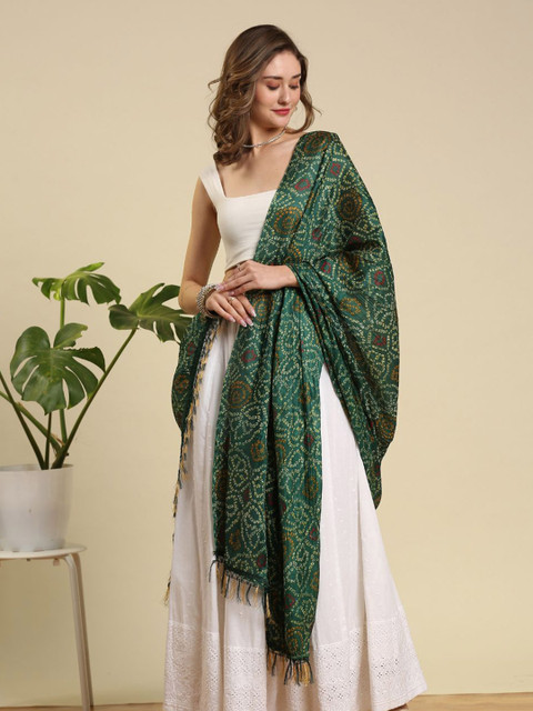Dupatta Bazaar Bandhani Printed Tasselled BorderDupatta - Image 5