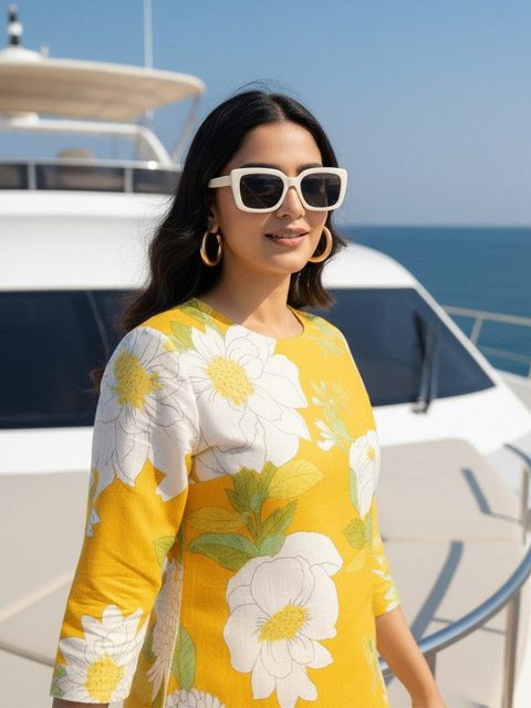 Moda Rapido Women Floral Printed Cotton Kurta & Trouser