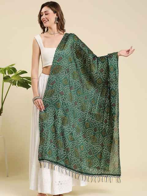 Dupatta Bazaar Bandhani Printed Tasselled BorderDupatta