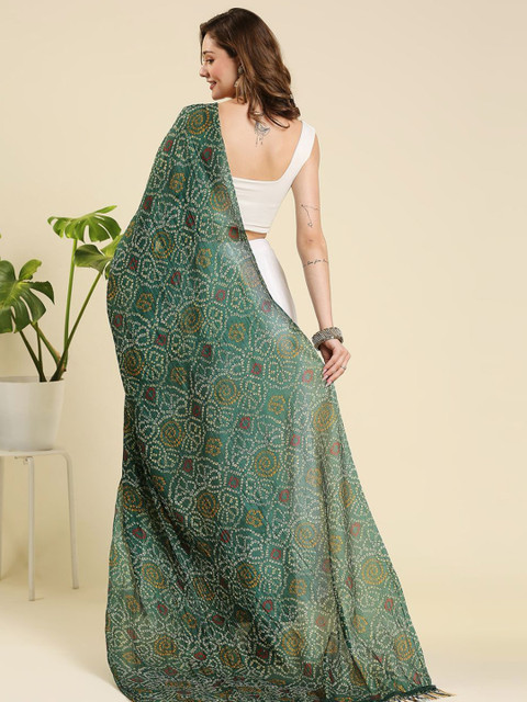 Dupatta Bazaar Bandhani Printed Tasselled BorderDupatta - Image 4
