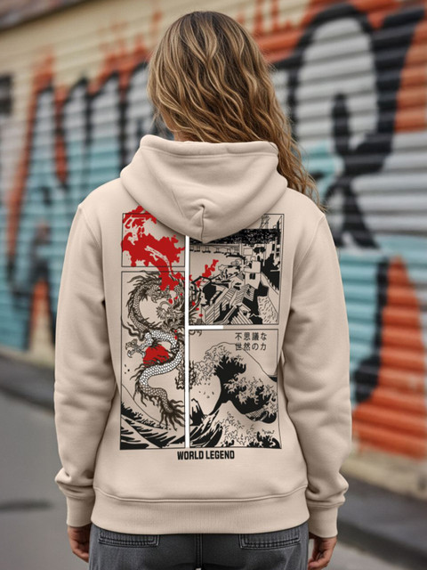 BENNY BROOKS Women Graphic Printed Long Sleeves Hooded Sweatshirt