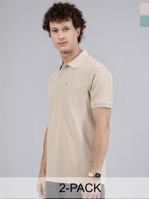 Lux Cozi Men Pack Of 2 Polo Collar Short Sleeves Lounge Tshirts