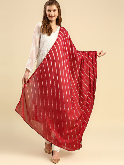 Dupatta Bazaar Leheriya Dyed Dupatta With Gotta Patti