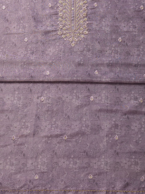 Soch Printed Floral Printe Beads & Stones Tissue Unstitched Dress Material - Image 5