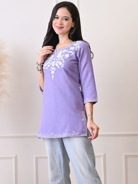KALINI Embroidered Pure Cotton Kurti
