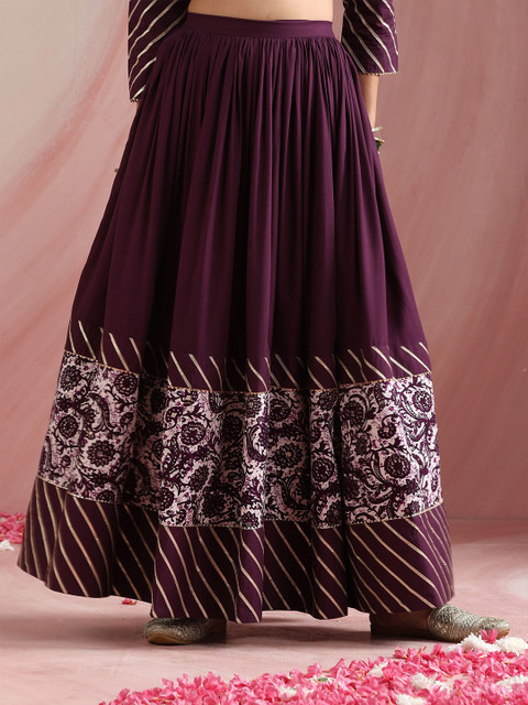 Khushal K Floral Printed Gotta Patti Ready to Wear Lehenga & Choli With Dupatta - Image 7