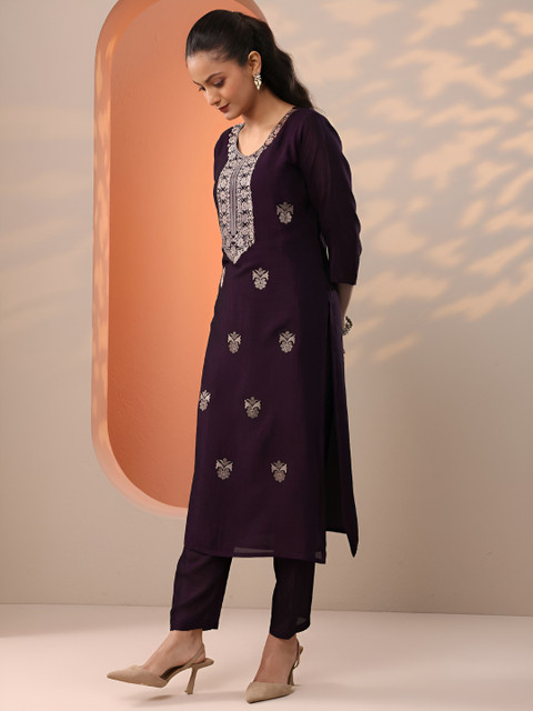 Libas Women Ethnic Motifs Embroidered Regular Kurta & Trouser With Dupatta - Image 2