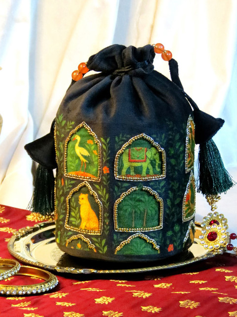 Mid July Home Unisex Jharokha Majesty Embellished Potli Clutch