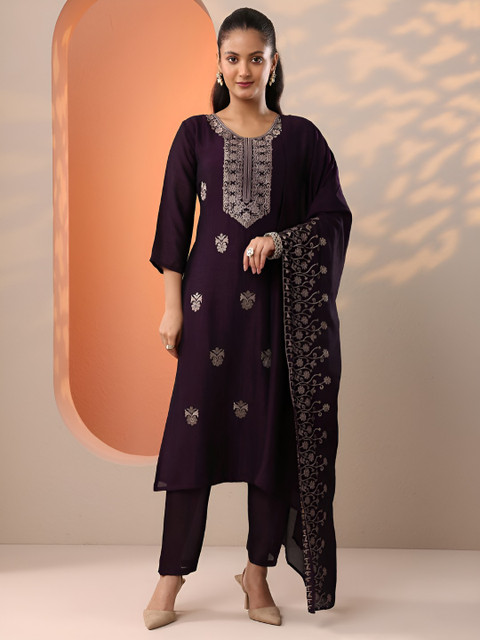 Libas Women Ethnic Motifs Embroidered Regular Kurta & Trouser With Dupatta - Image 5