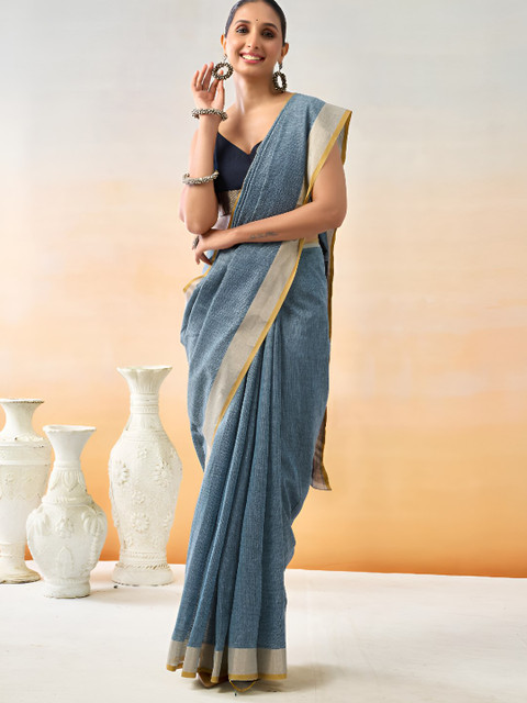 VASTRA-THE FACTORY STORE Women Colourblocked Saree with Zari Border