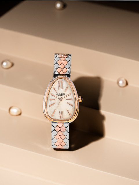 Sonata Poze Drop 6 Quartz RG MOP Round Dial Women's Watch - SP80135KM01