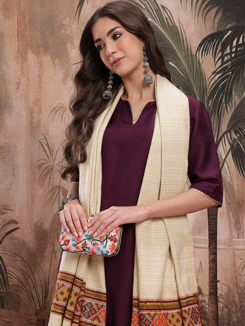 Sangria Woven Design Shawl