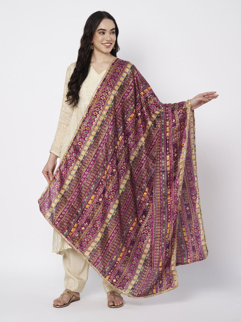 AKSHADEEP Abstract Printed Foil Print Dupatta