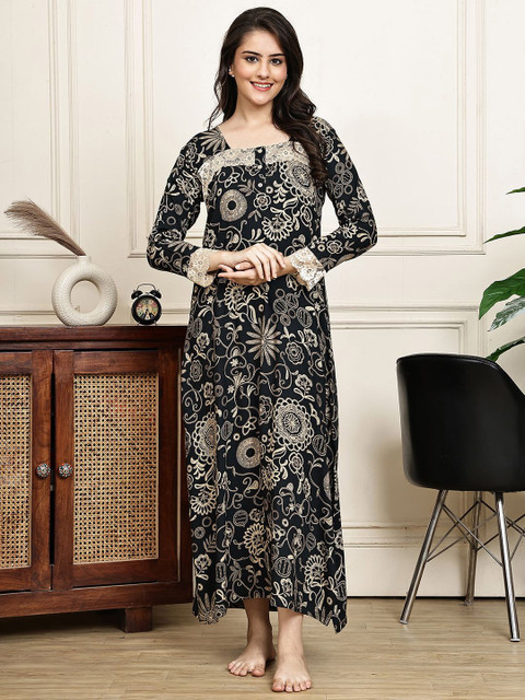 Claura Printed Maxi Nightdress