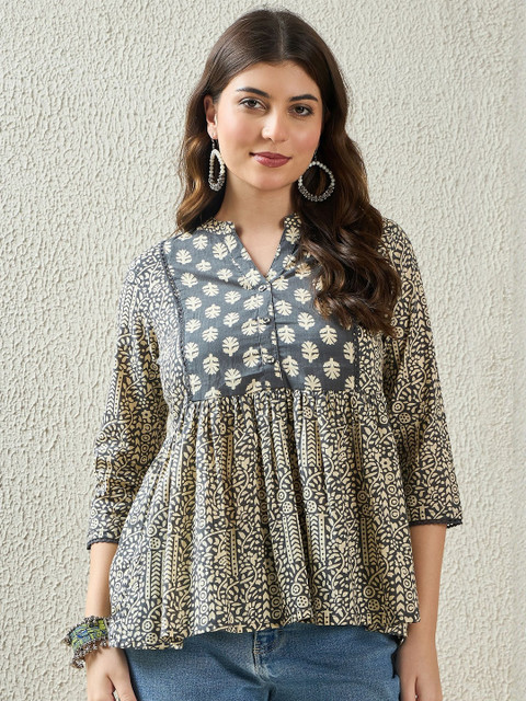 Anouk Rustic Women Ethnic Motifs Printed Empire Top