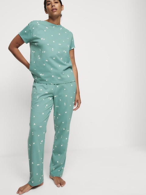 Marks & Spencer Women Printed Pure Cotton Night suit