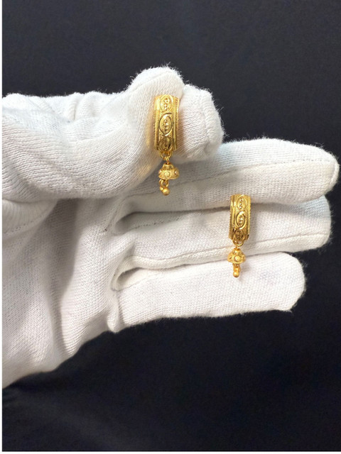 Anshenterpris Women Gold-Plated Brass Classic Drop Earrings