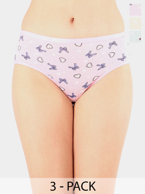 Bodycare Pack Of 3 Assorted Self-Designed Mid-Rise Basic Briefs
