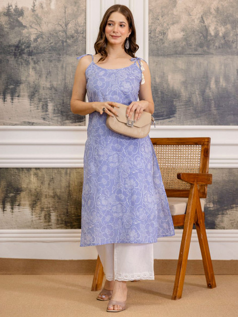 Anouk Rustic Women Floral Printed Daily Cotton Straight Kurta