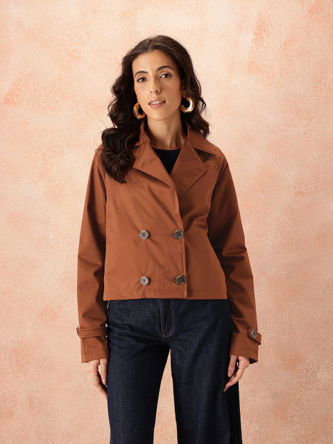 All about you Notched Lapel Double Breasted Layered Coat