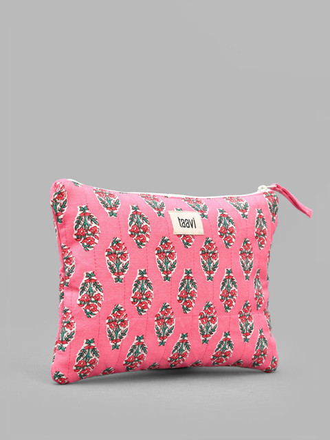 Taavi Women Block Printed Travel Organiser Pouch
