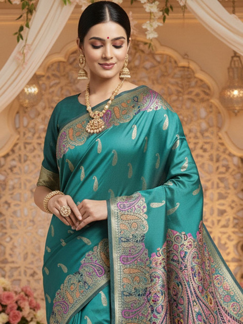 Anouk Rustic Paisley Women Zari Banarasi Saree