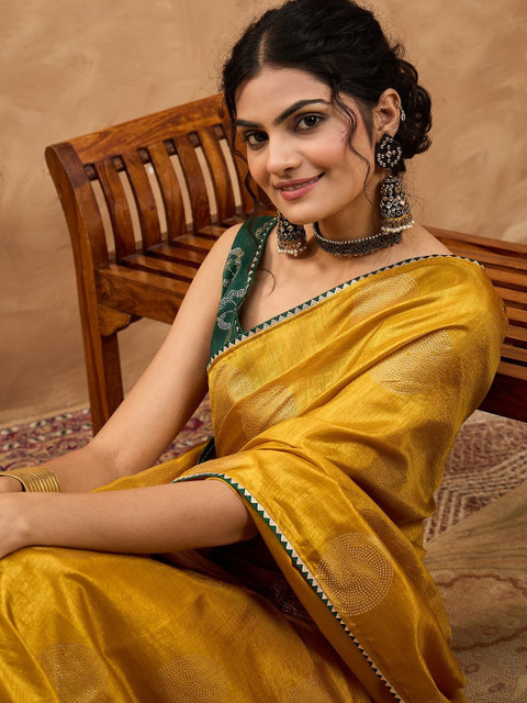 Saree mall Geometric Woven Design Zari Banarasi Sarees