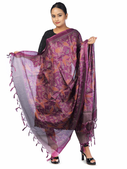 Traditions Bazaar Birds Embroidered Kantha Work Dupatta