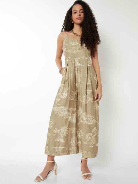 max Women Printed Shoulder Straps Basic Jumpsuit