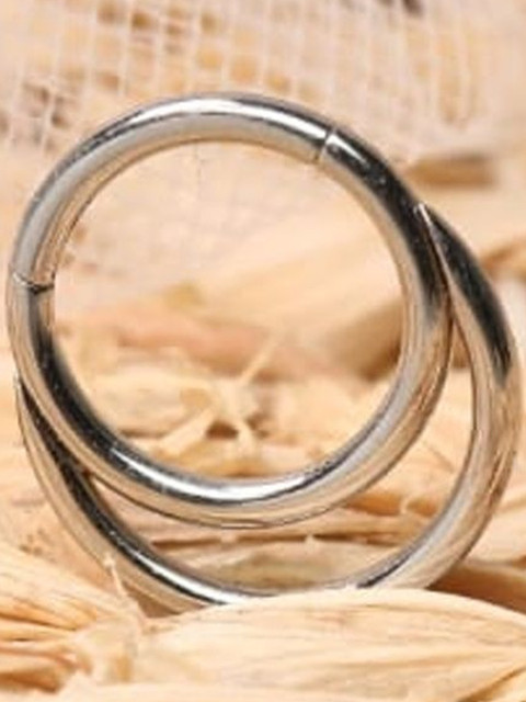 Sangria Women Silver-Plated Septum Sterling Silver Nosepin