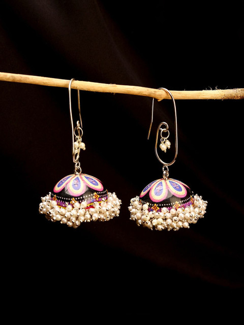 LIMEROAD Artificial Beaded Dome Shaped Jhumkas