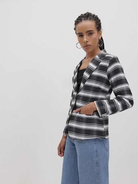 R.Code by The Roadster Life Co. Checked Single-Breasted Blazer - Image 4