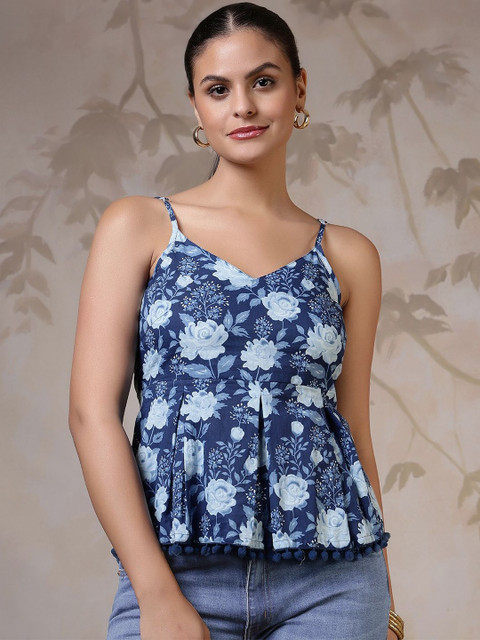 SZN Women V-Neck Floral Printed Tops