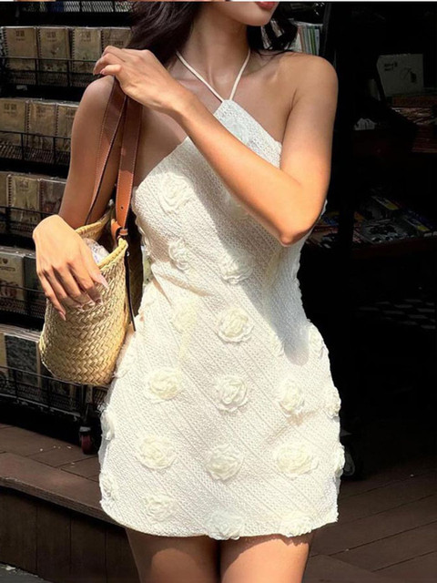 StyleCast Women Floral Halter Neck Bodycon Mini Dress