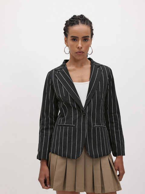 R.Code by The Roadster Life Co. Striped Single-Breasted Blazer - Image 3
