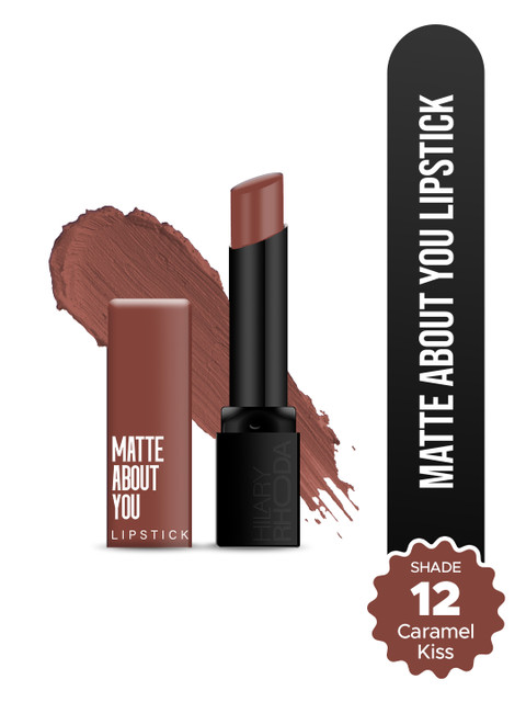 Hilary Rhoda Matte About You One Stroke Application Lipstick- 3 g - Caramel Kiss 12