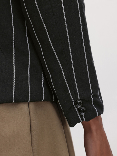 R.Code by The Roadster Life Co. Striped Single-Breasted Blazer - Image 8