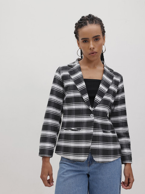 R.Code by The Roadster Life Co. Checked Single-Breasted Blazer - Image 3