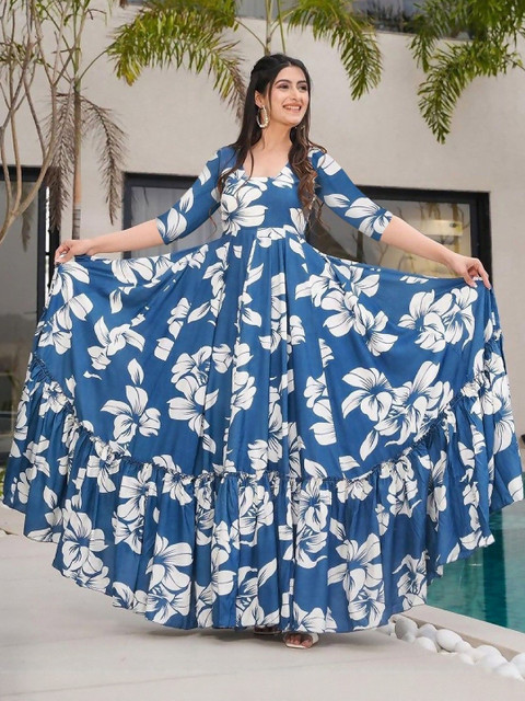 GADHESARIYA Women Cotton Printed A-Line Dresses