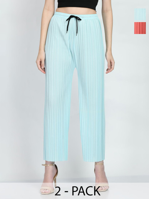 Brainbees Women Pack of 2 Straight Palazzos