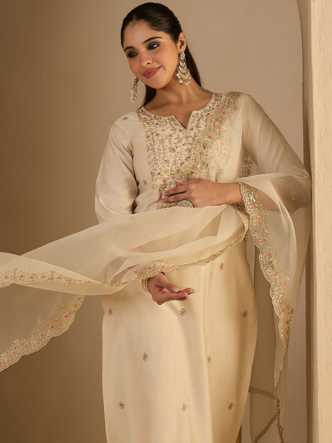 Indo Era Women Ethnic Motifs Printed Kurta with Trousers & Dupatta - Image 7