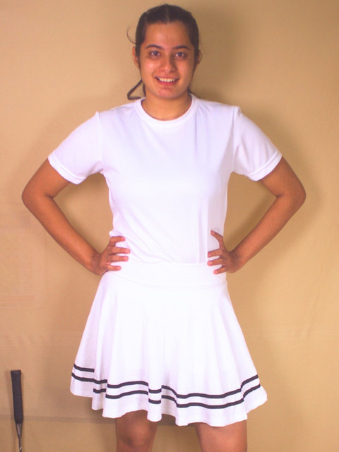 Aqua Holic Women T-Shirt & Skort With Short Swim Set