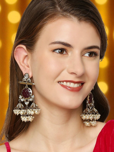 Anouk Women Metal Kundan Jhumkas