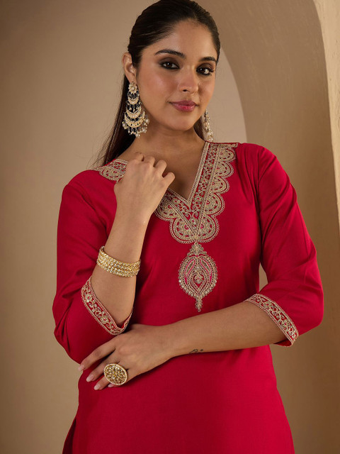 Indo Era Embroidered Liva Tunic With Trousers